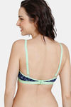 Zivame Hand Drawn Double Layered Non Wired 3/4Th Coverage T-Shirt Bra - Medieval Blue — thumbnail 3
